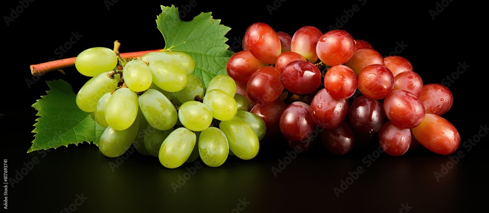 Poster fruits like grape and apple. creative banner. copyspace image