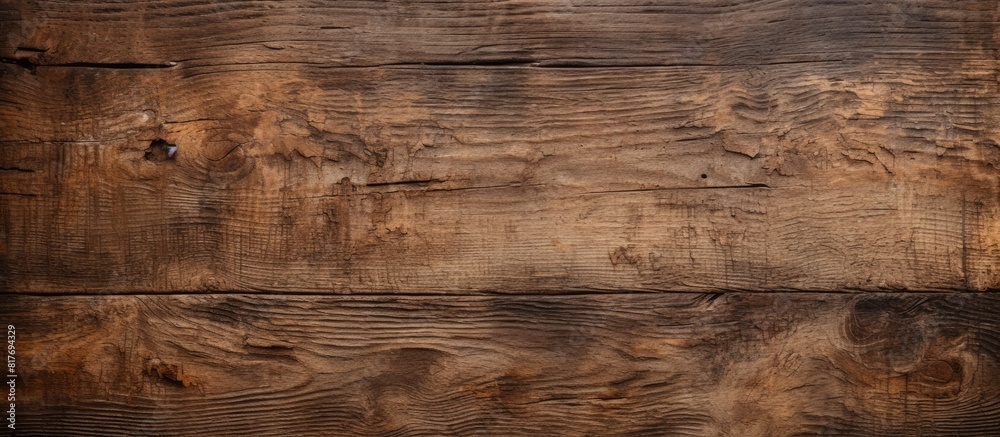 Poster The grungy weathered texture of an aged wooden surface with a copy space image