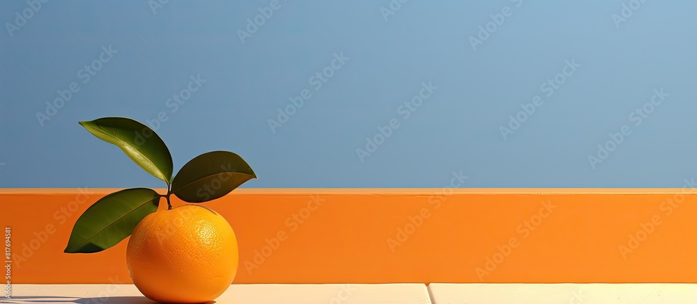 Aufkleber background with copy space featuring an orange tile