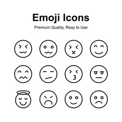 Emoji icons set, trendy designs, ready for premium use