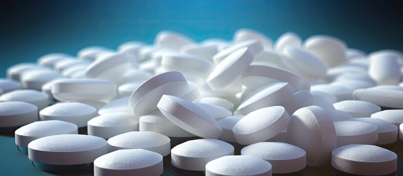 Pharmaceutical tablets of beclomethasone with copy space for medical concepts