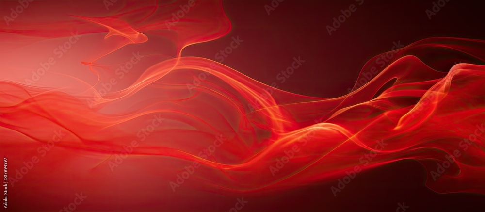 Poster red smoke in motion with ample empty space for copying in the image