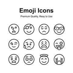 Carefully crafted amazing emoji icons set, cute expressions