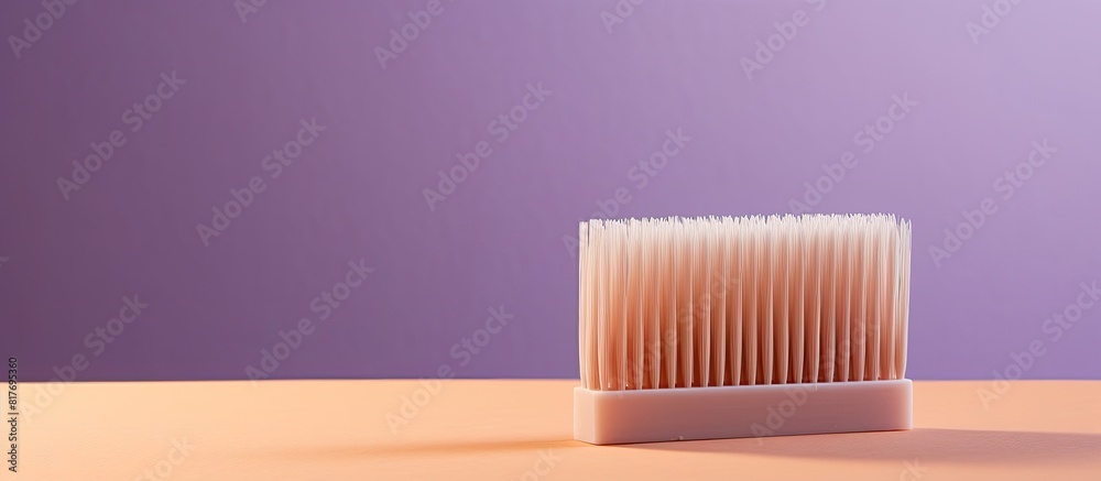 Aufkleber An image with a solid shampoo bar a comb and a dry lilac is placed on a beige background for a copy space image
