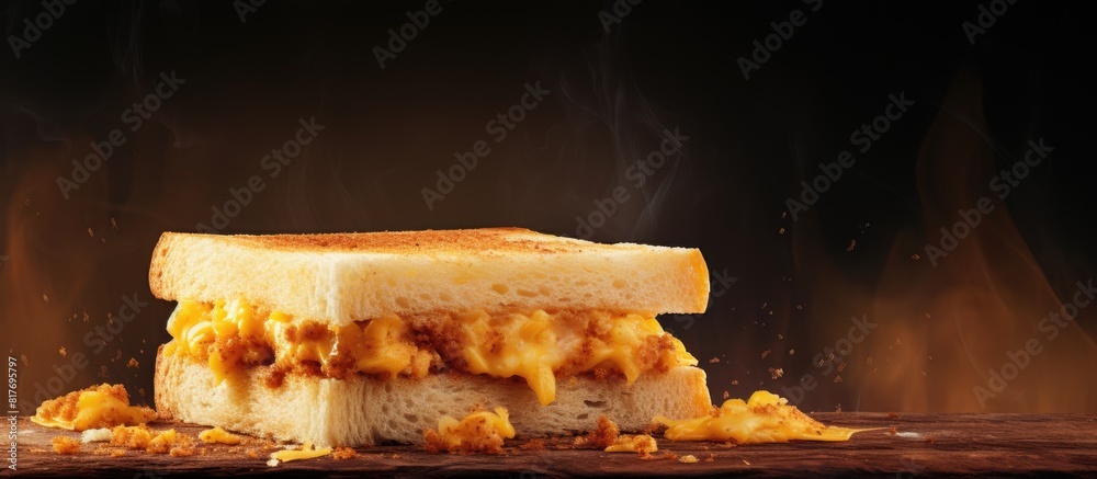 Aufkleber a copy space image featuring sandwiches topped with corn bread and melted cheese providing room for 