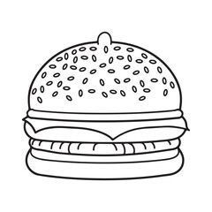 Cheeseburger logo art design, black vector illustration on white background