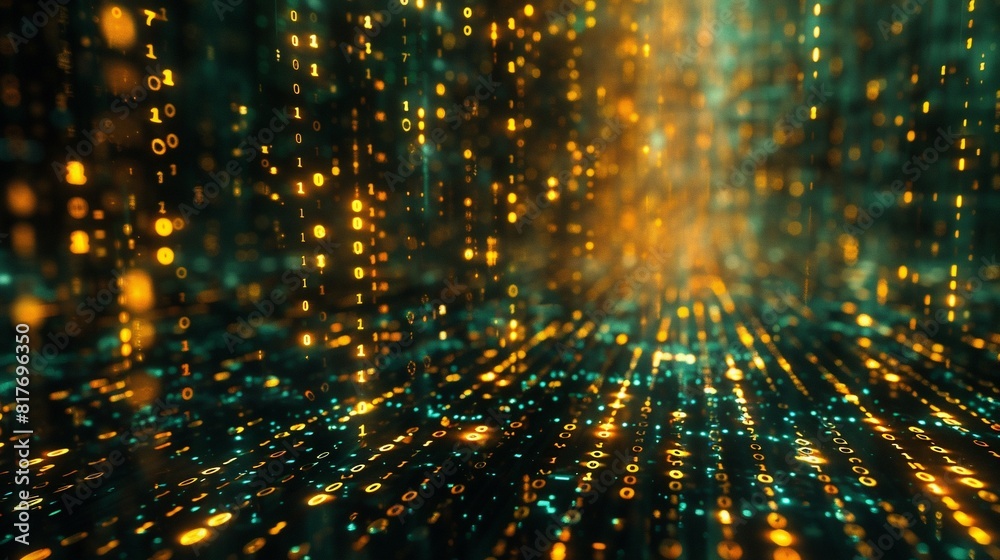 Poster abstract digital binary code background.