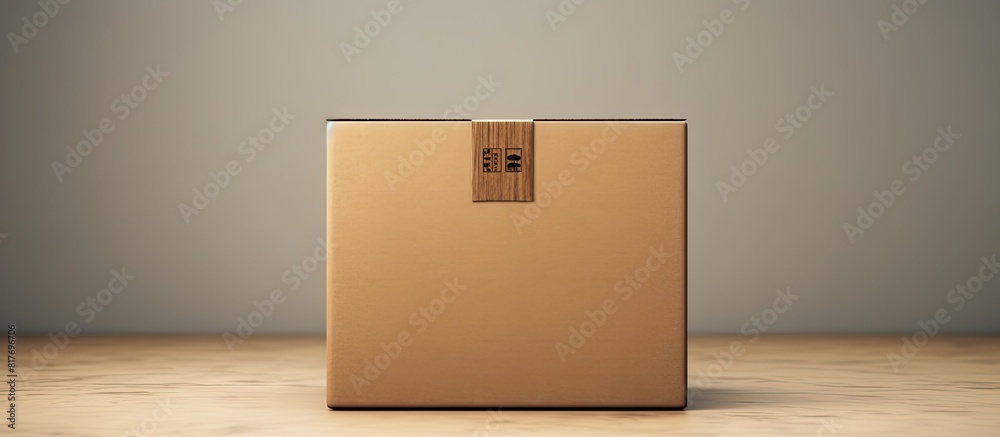 Poster a package featuring a large cardboard box filled with goods stands alone on an isolated background l