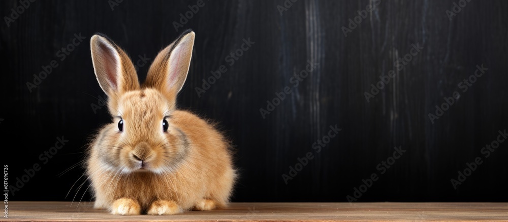 Poster a domestic rabbit with beautiful fur posing for a copy space image