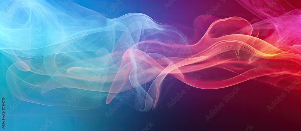 Poster Studio photograph of smoke against a background with a structured and colorful pattern providing ample space for text or images