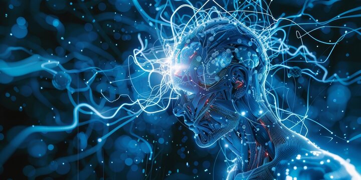 A futuristic representation of the effects of stress on the human body