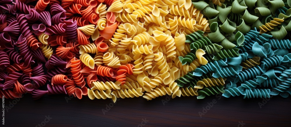 Aufkleber A visually appealing image featuring colorful pasta with ample empty space for additional content or text