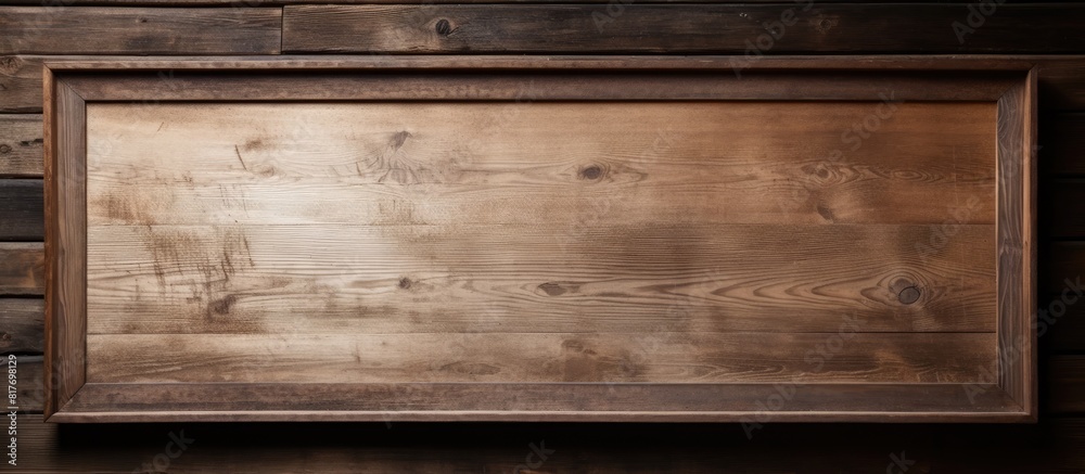Poster a copy space image featuring a wooden frame set against a background of wood