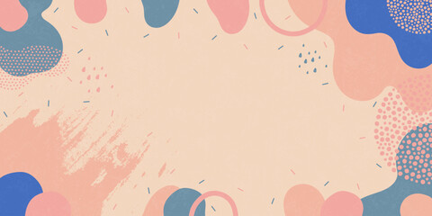 Cute background. Background from abstract shapes and dots. Vector background.