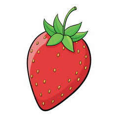 Obraz premium Strawberry cartoon vector Illustration flat style artwork concept 