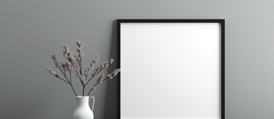 A minimal composition featuring a black frame creating a mock up with ample copy space image - Powered by Adobe