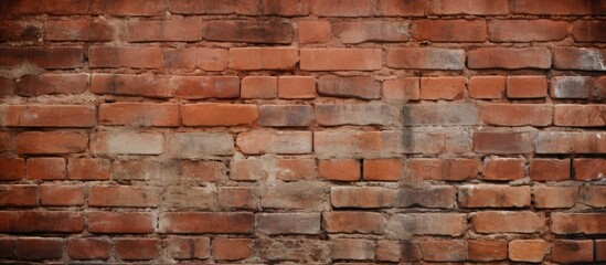 Background of an aged wall made of red bricks with copy space image available