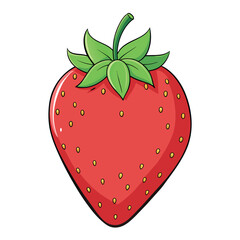 Strawberry cartoon vector Illustration flat style artwork concept
