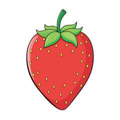 Strawberry cartoon vector Illustration flat style artwork concept
