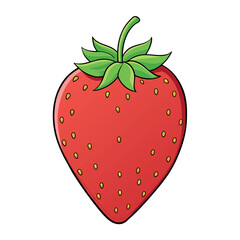Obraz premium Strawberry cartoon vector Illustration flat style artwork concept 
