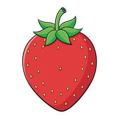 Obraz premium Strawberry cartoon vector Illustration flat style artwork concept 