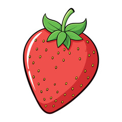 Strawberry cartoon vector Illustration flat style artwork concept
