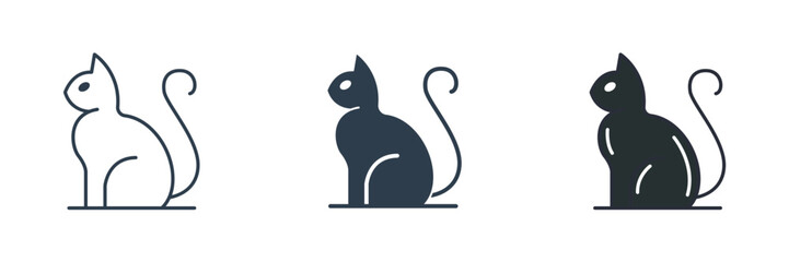 cat Icon Halloween theme symbol vector illustration isolated on white background