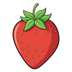 Strawberry cartoon vector Illustration flat style artwork concept
