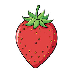Strawberry cartoon vector Illustration flat style artwork concept
