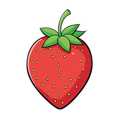 Obraz premium Strawberry cartoon vector Illustration flat style artwork concept 