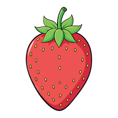 Obraz premium Strawberry cartoon vector Illustration flat style artwork concept 