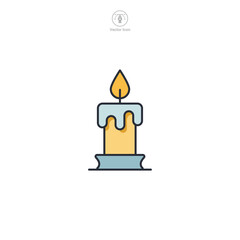 candle Icon Halloween theme symbol vector illustration isolated on white background
