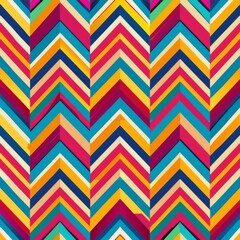 Seamless pattern of funky stripes and zigzags in psychedelic colors, creating a visually dynamic and engaging design, Generative AI