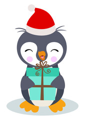 Funny penguin christmas a box gift