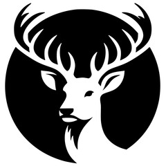 The deer head silhouette is simple and elegant