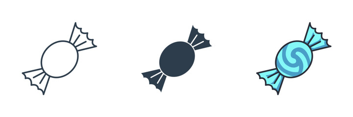 candy wrapper Icon Halloween theme symbol vector illustration isolated on white background