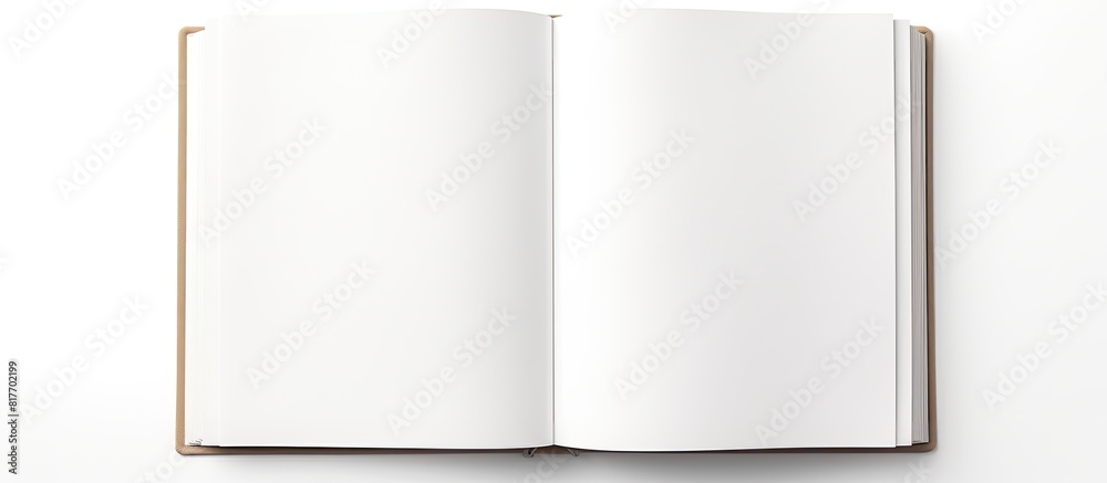 Leinwandbilder a5 open book mockup held by hands showcasing a blank page for design isolated on a white background 