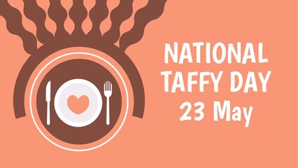 NATIONAL TAFFY DAY web banner design illustration 