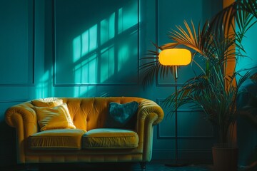 Interior design vintage sofa bright light