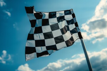 Checkered flag for race finish