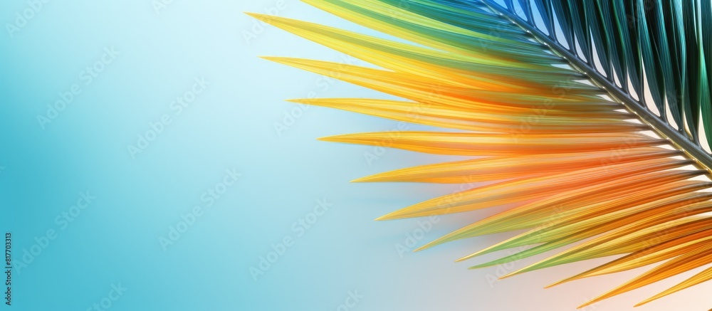 Aufkleber copy space image of a vibrant tropical date palm leaf set against a light background