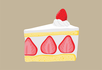 シンプルなショートケーキのイラスト
