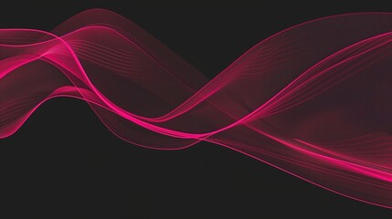Abstract background using minimalist hot pink lines against a black background