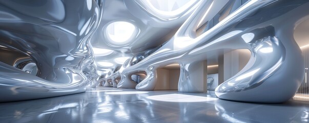 Architectural 3D Visualization of a Futuristic Museum