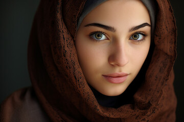 Arabian woman in hijab living her life in modern city have shopping working traveling abilities, Generative AI