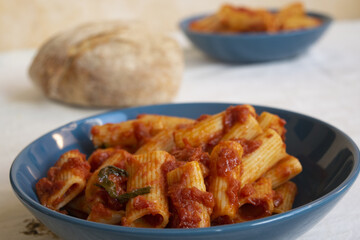rigatoni pasta with tomato sauce