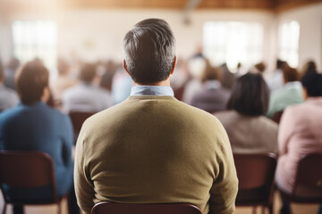 AI generative image of adult male student during education training class