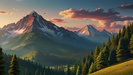 Obraz premium sunrise in the mountains