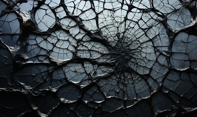 Close-Up of Cracked Glass Window