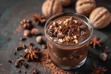 Choco nut pudding for breakfast a vegetarian dessert